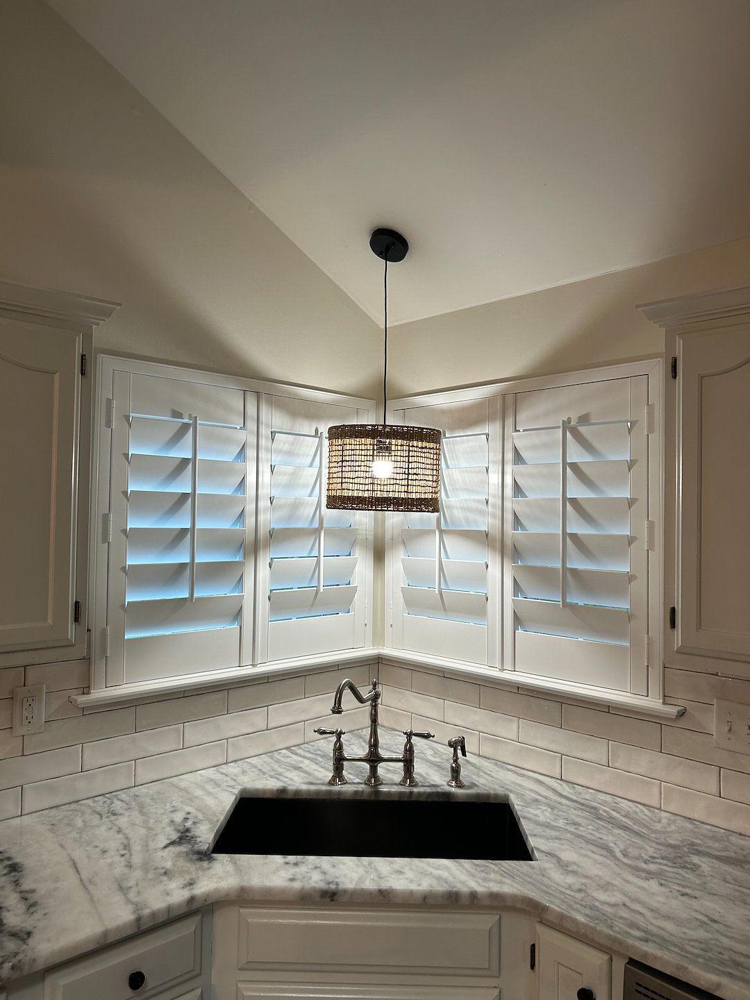 Inviting Composite Shutters on Corner Windows on Cross Hill Ct in Ballwin, MO