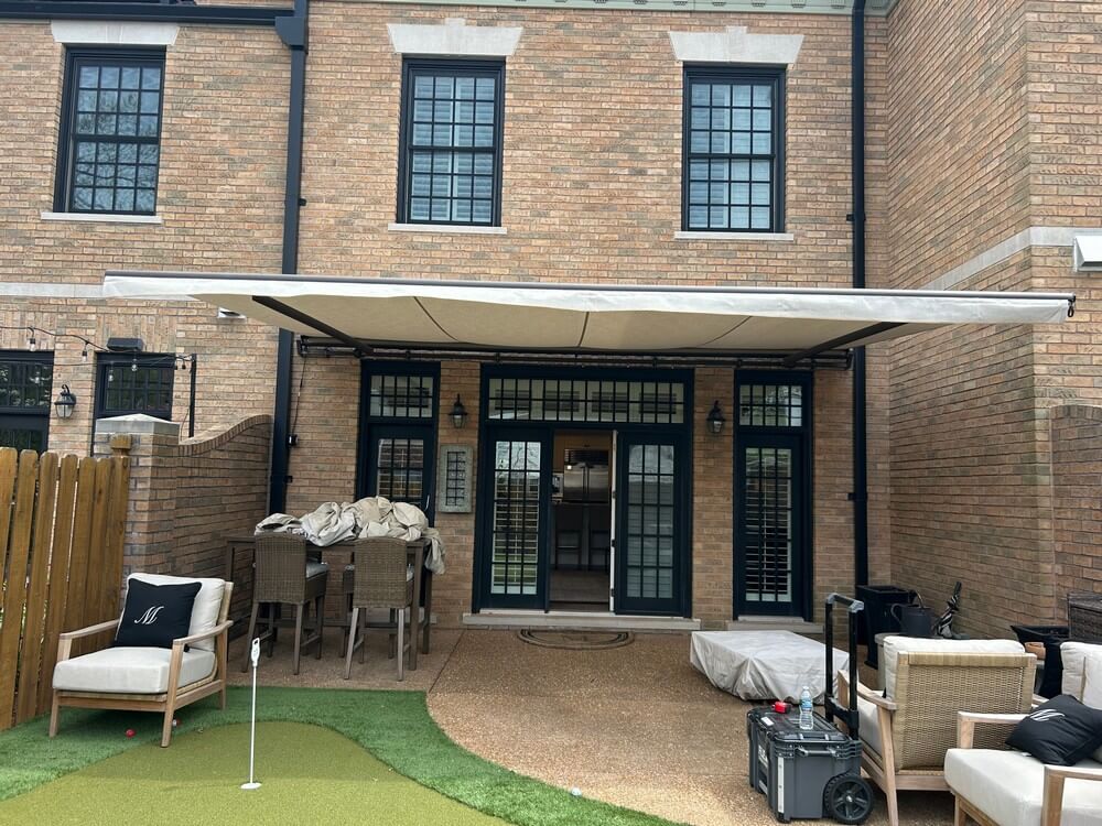 Modern 19-Foot Motorized SunSetter Awning Installation on Gay Ave in St. Louis, MO