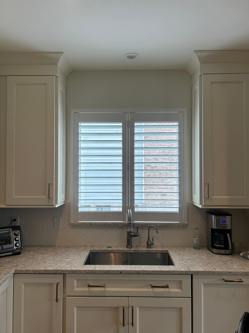 Premium Composite Shutters over Kitchen Sink on Somerset Field Dr in Chesterfield, MO